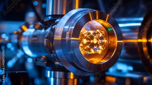 A close-up of a particle detector searching for evidence of micro black holes in a controlled laboratory setting photo