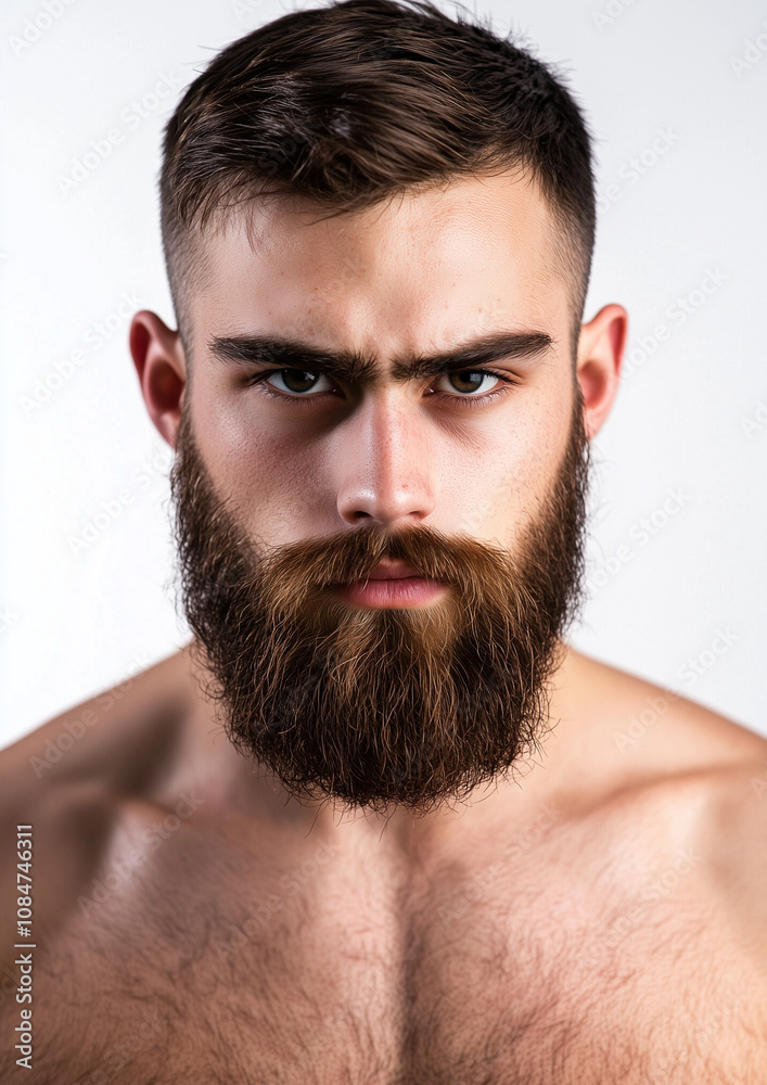 Obraz premium studio headshot of an attractive bearded male model