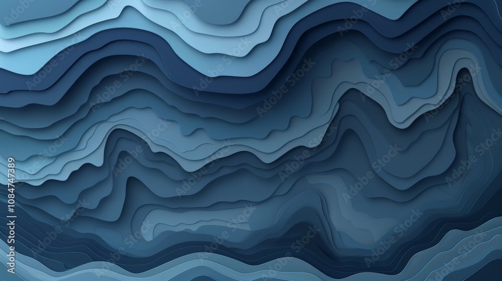 Wallpaper An abstract background with flowing lines in blue shades, creating a depth illusion Wallpaper An abstract background with flowing lines in blue shades, creating a depth illusion