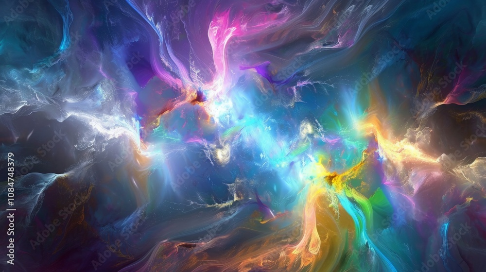 Obraz premium Wallpaper A colorful abstract background displaying swirling smoke pattern