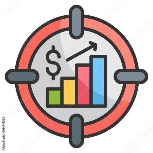 Sales Target  Icon Element For Design