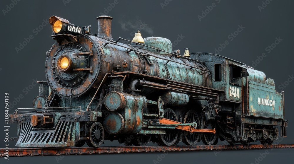 Naklejka premium Locomotive vehicle train transportation.