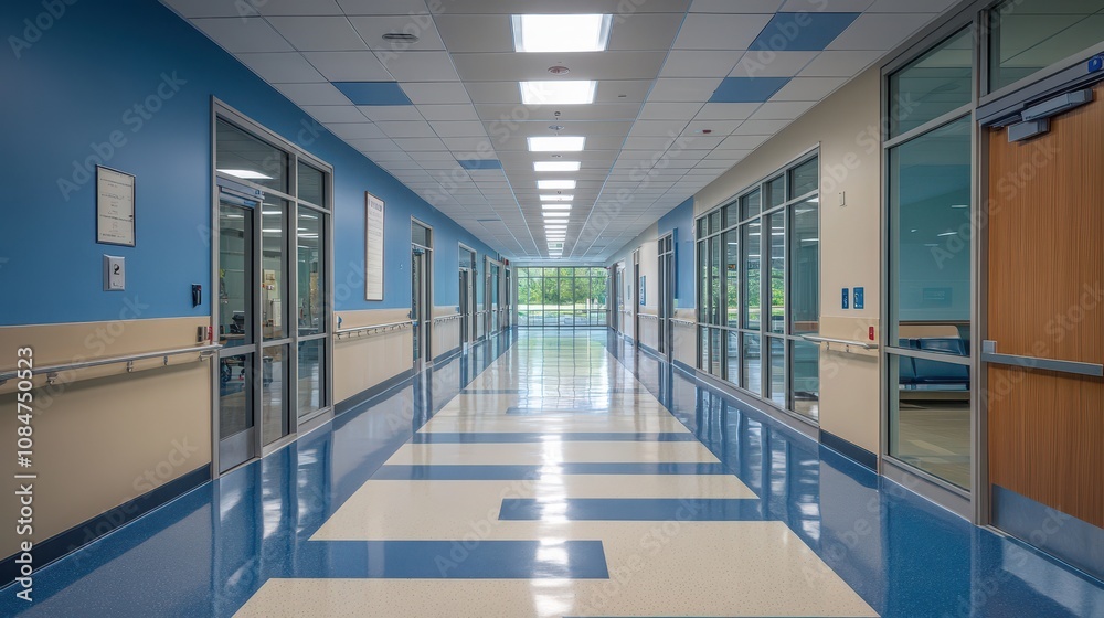 Hospital architecture corridor building. Hospital architecture corridor building.