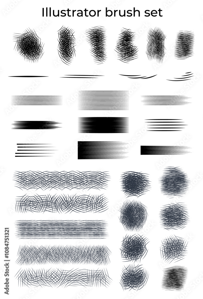 Hatching and cross hatching vector brush collection Hatching and cross hatching vector brush collection