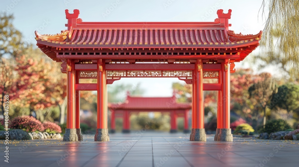 Chinese gate architecture decoration chinese new year Chinese gate architecture decoration chinese new year