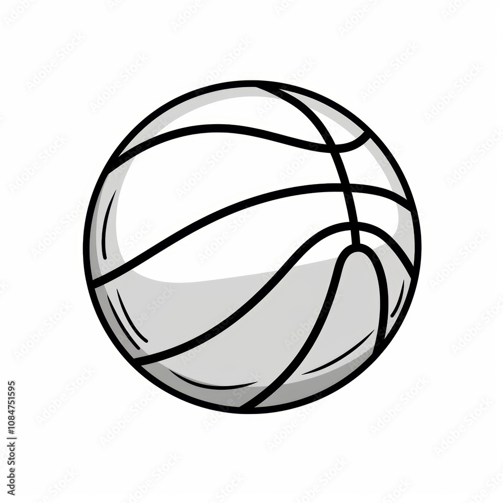 A simple black and white illustration of a basketball. A simple black and white illustration of a basketball.