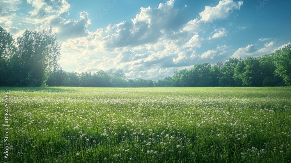 Fototapeta premium A Grassland painting backgrounds outdoors.