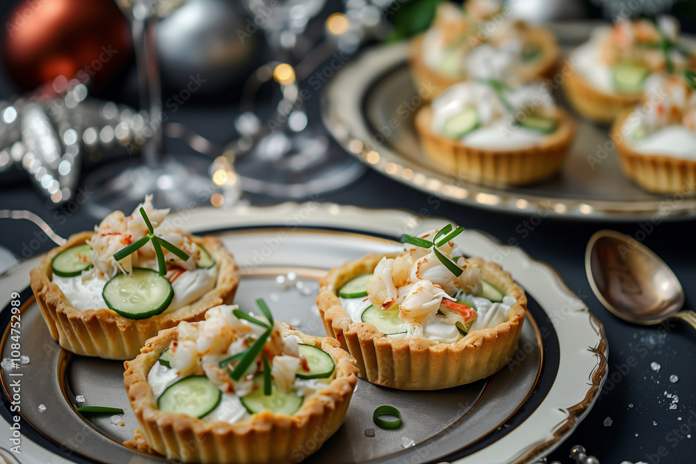 crab tartlets on the New Year's table crab tartlets on the New Year's table
