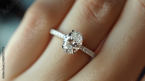 PNG Elegant oval diamond engagement ring