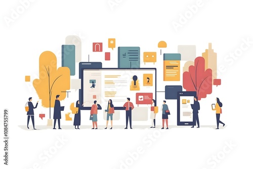 Business Marketing illustrations. Mega set. Collection of scenes with men and women taking part in business activities. Trendy vector style Startup online shopping company milestones infographics.