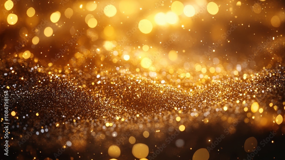 Golden glitter text celebrating New Year 2025 with bokeh lights Golden glitter text celebrating New Year 2025 with bokeh lights