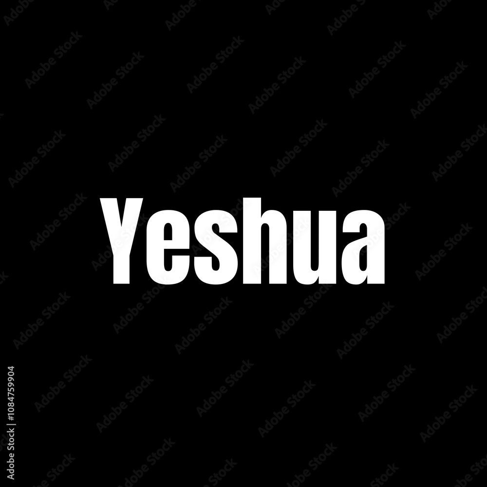Fototapeta premium Yeshua text on back background with white text 