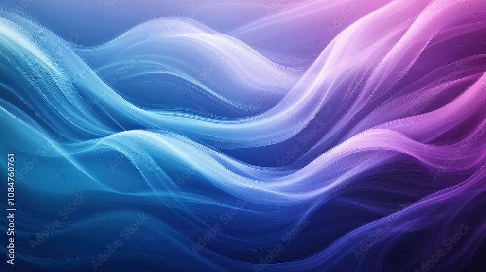 Gradient background with smooth texture, featuring blue and purple hues. The background blends blue and purple seamlessly. Minimal abstract flow line vector gradient background