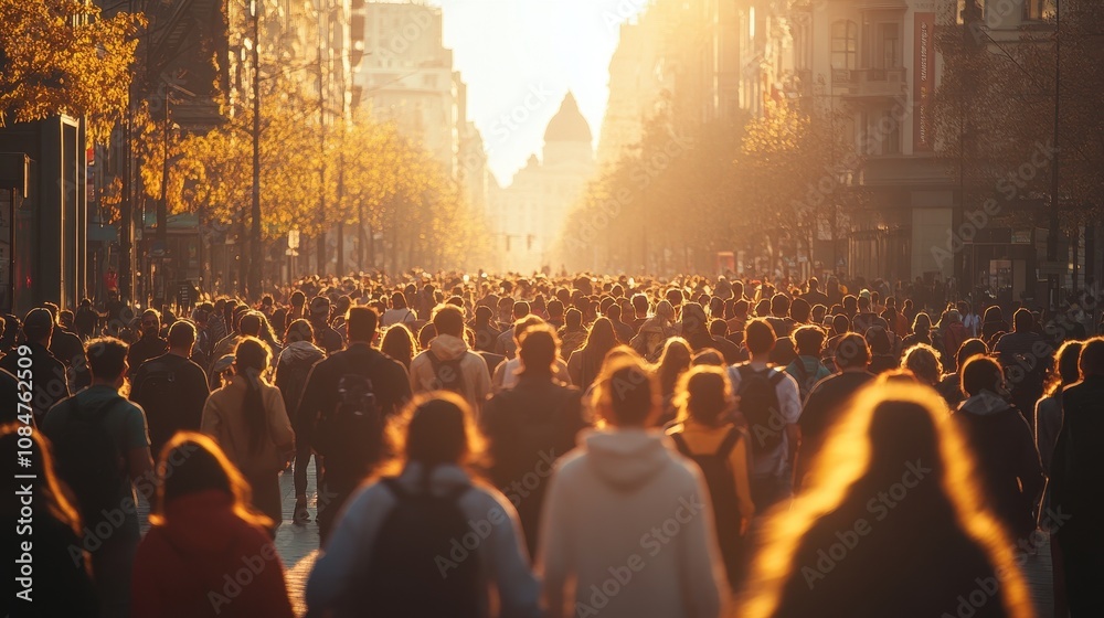Obraz premium Backgrounds walking crowd togetherness.
