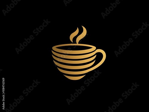 Simple cup of hot beverage Coffee Caffeine Lover Icon Logo Symbol photo