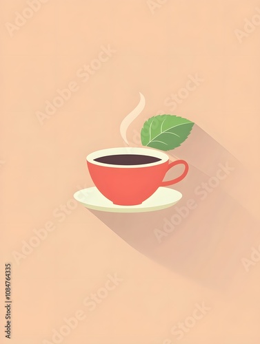 Simple cup of hot Tea Warm Drink Icon Symbol photo