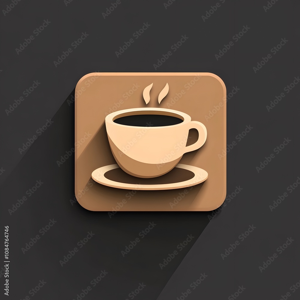 Simple cup of hot beverage Coffee Caffeine Lover Icon Symbol