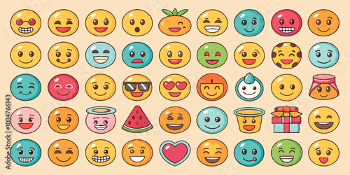 Big Emoji Set Vector
