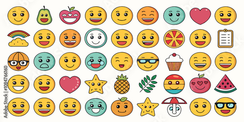 Big Emoji Set Vector