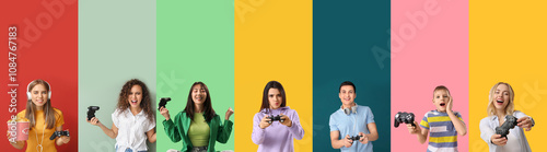 Set of people playing video...