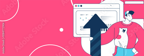 Flat vector illustration of business people operating work scene
