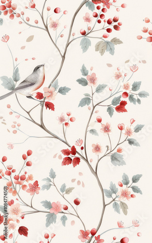 Vintage floral texture art background