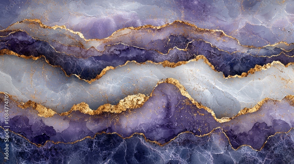 Abstract design featuring flowing waves of purple and gold, ideal for backgrounds or decor. Abstract design featuring flowing waves of purple and gold, ideal for backgrounds or decor.