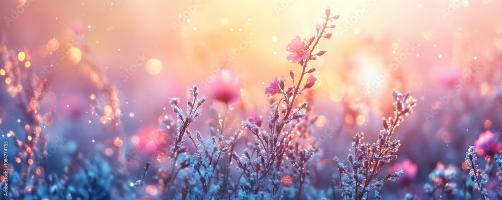 Colorful flower meadow with sunbeams and bokeh lights in summer - nature background banner with copy space - summer greeting card wildflowers spring concept Colorful flower meadow with sunbeams and bokeh lights in summer - nature background banner with copy space - summer greeting card wildflowers spring concept