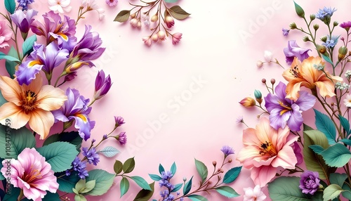 flowers on a green background