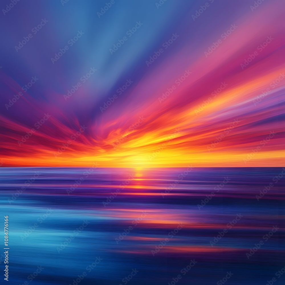 Fototapeta premium Vibrant Sunset Over the Ocean