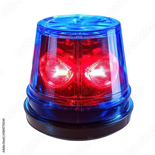 blue and red siren light on transparency background PNG photo