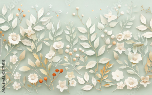 Wallpaper Mural Vintage floral texture art background Torontodigital.ca