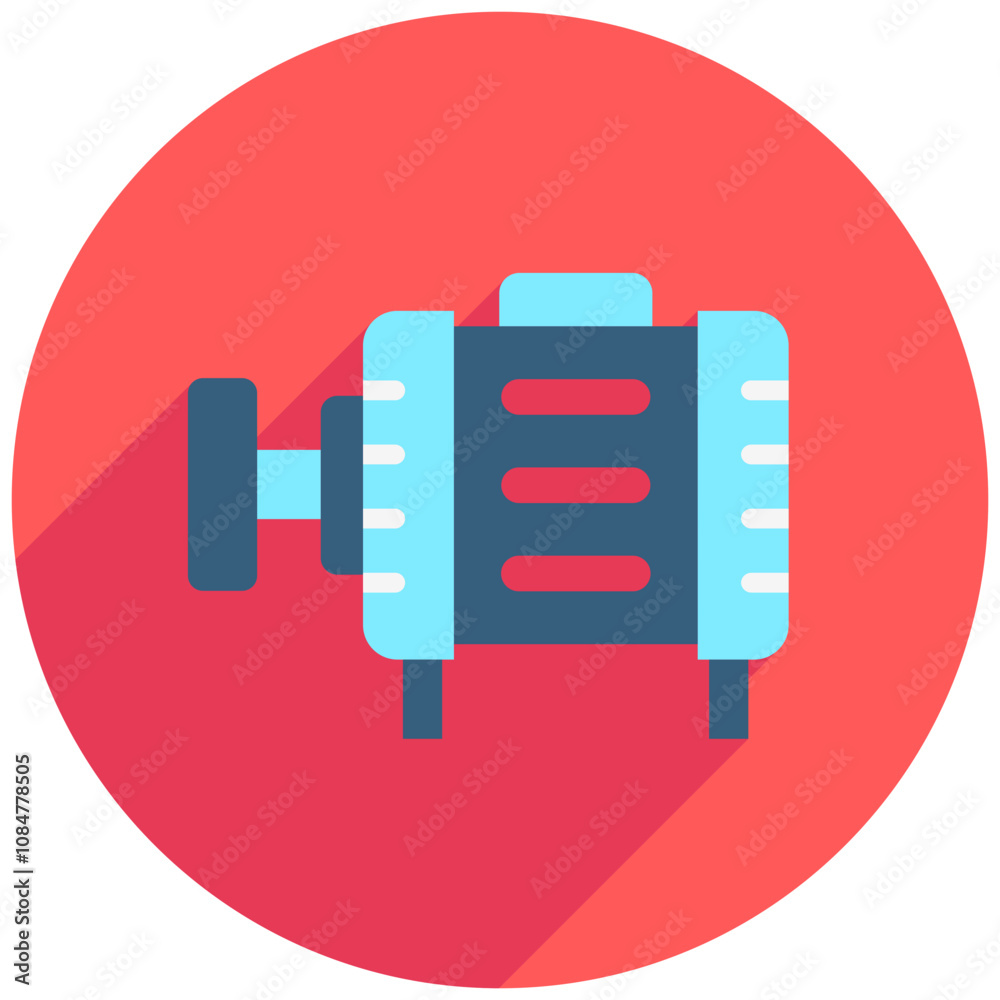 Alternator rounded flat icon. use for modern concept, print, UI, UX kit, web and app development. Vector EPS 10, related to car service, auto garage, car spare part. Alternator rounded flat icon. use for modern concept, print, UI, UX kit, web and app development. Vector EPS 10, related to car service, auto garage, car spare part.