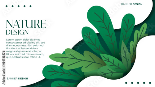 Modern nature banner design with clean and minimalist style