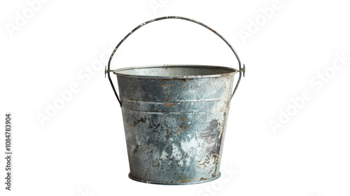 Single bucket on white transparent background 