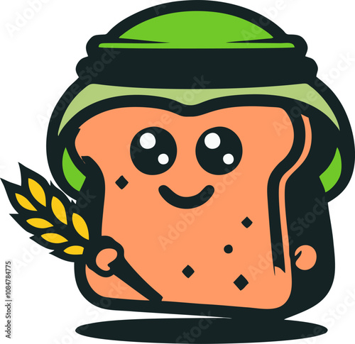 cute arabian bread mascot vector illustration 