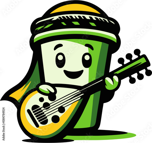 Musician arabian mascot character illustration 