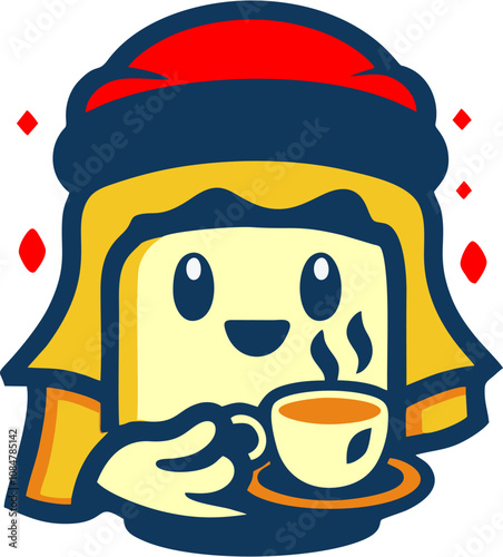 arabian character coffee mascot vector 