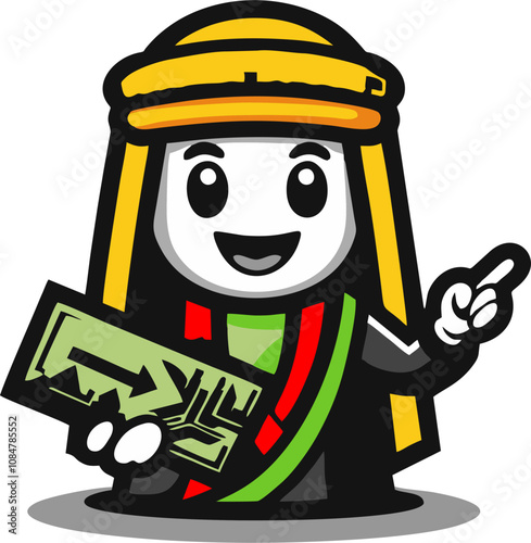 arabian tour guide vector illustration 