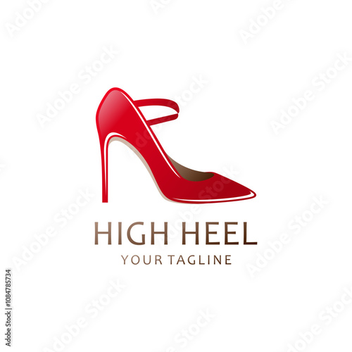  High heels Logo Design Vector Template. Fashion and Feminine logo design template.