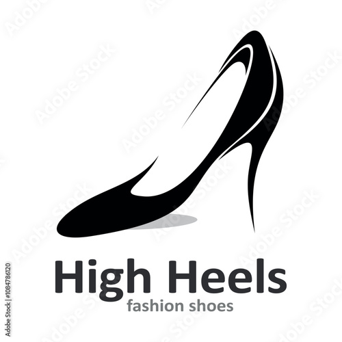  High heels Logo Design Vector Template. Fashion and Feminine logo design template.