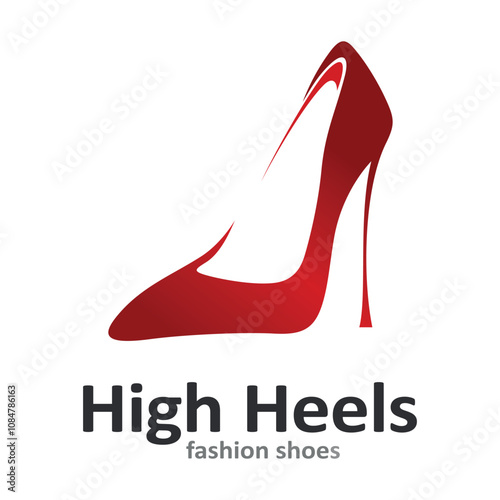  High heels Logo Design Vector Template. Fashion and Feminine logo design template.