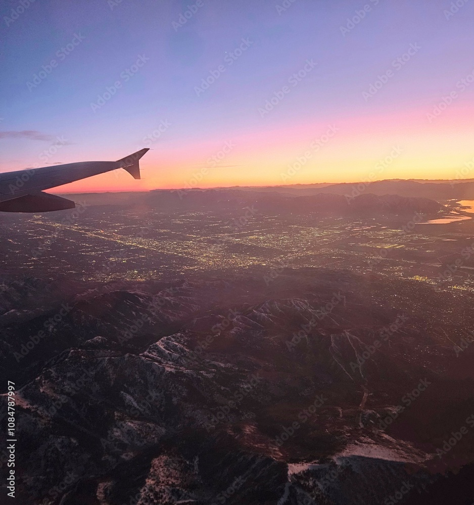 Fototapeta premium Sunset plane ride
