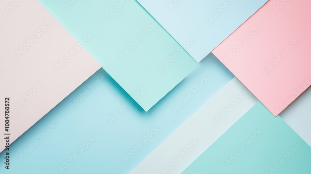 Geometric background with soft pastel mint and light blue tones Geometric background with soft pastel mint and light blue tones