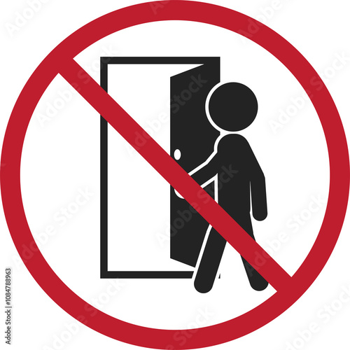 Isolated sign of do not enter sign, no trespassing, authorized personnel only, prohibit people from passing sign