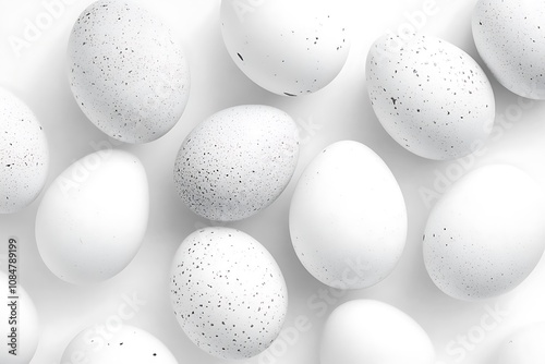 Eggs isolated on white background, close up