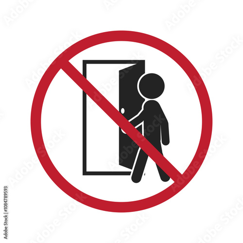 Isolated sign of do not enter sign, no trespassing, authorized personnel only, prohibit people from passing sign