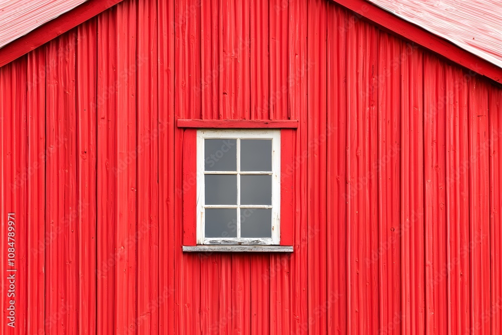 Red Wooden Building Exterior Single Window Rural Architecture Red Wooden Building Exterior Single Window Rural Architecture