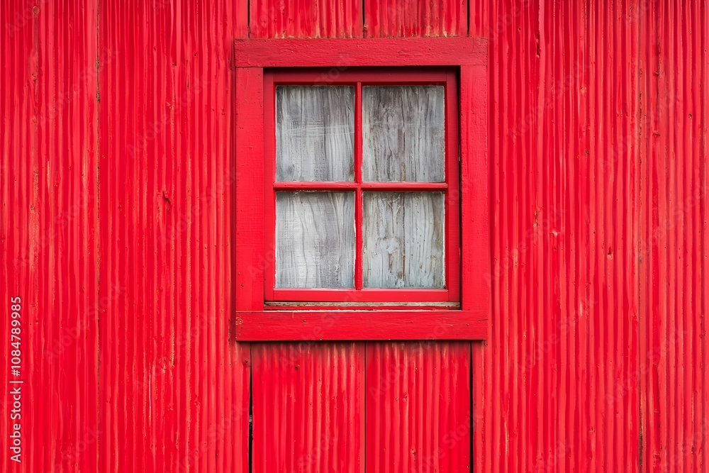 Rustic Red Corrugated Metal Barn Wall Window Texture Rustic Red Corrugated Metal Barn Wall Window Texture