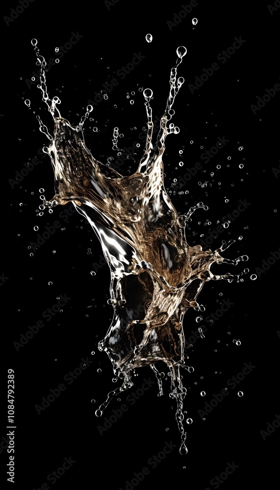 A dynamic splash of liquid, showcasing motion and texture against a dark background. A dynamic splash of liquid, showcasing motion and texture against a dark background.